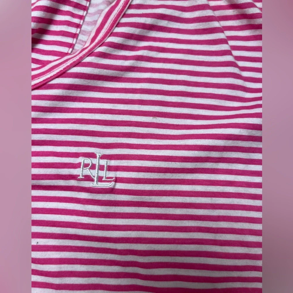 Lauren Ralph Lauren Pink Striped Women's Pajama Set xl - Picture 3 of 10